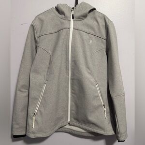 The North Face Apex Jacket Womens Large Grey Soft Shell Full Zip Hiking Windwall